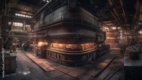 Forging the Past: A Journey through Industrial Landscapes and Forgotten Steel Giants, generative AIAI Generated