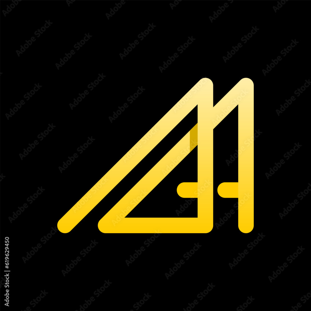 AA Letter Initial Logo Design Template Vector Illustration. Yellow typography on Black Background AA Letter Initial Logo Design Template Vector Illustration. Yellow typography on Black Background
