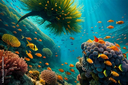 fish under water in sea generated by AI tool  © Muhammad
