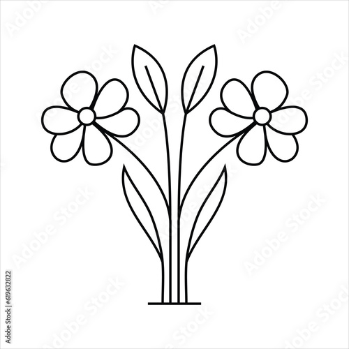 Minimal Floral Line Art  Decorative Illustration with Flower Elements