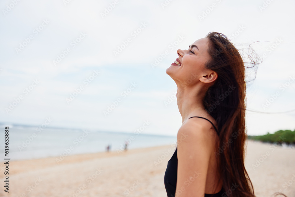 smile woman ocean nature beach summer vacation sea sun sand young smile woman ocean nature beach summer vacation sea sun sand young