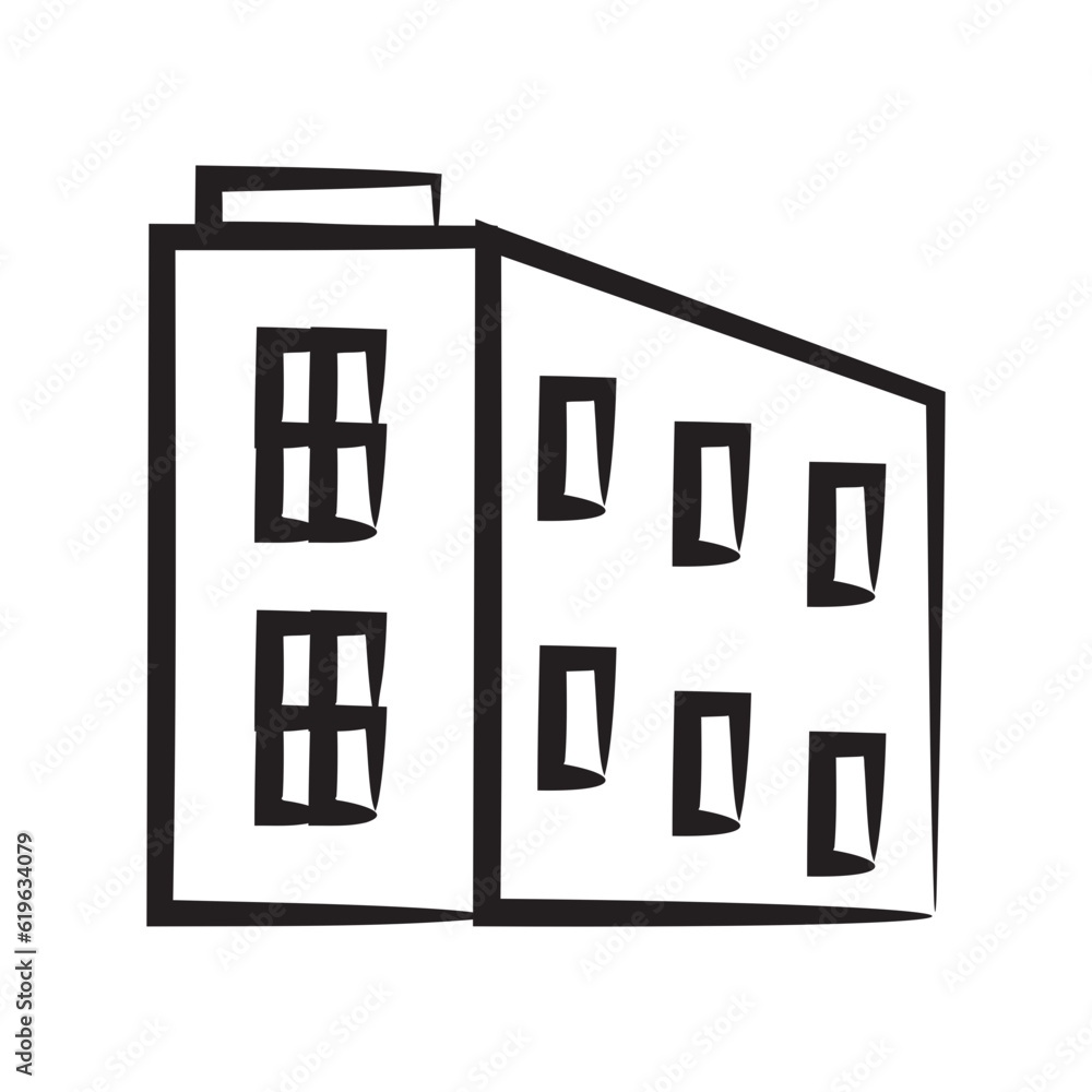 hand drawn building hand drawn building