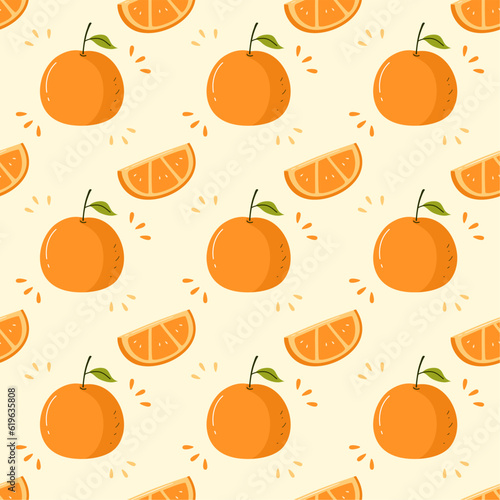 orange fruits seamless pattern background