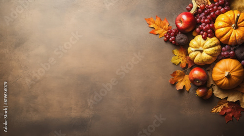 Thanksgiving dark wooden background photo place for text 