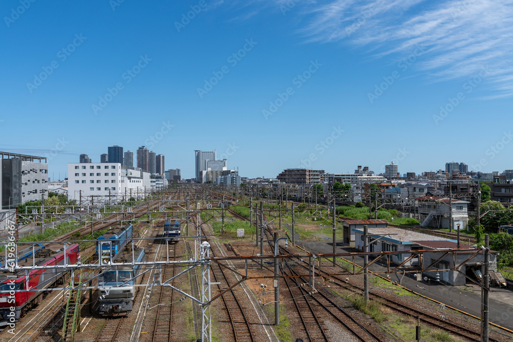 神奈川県新川崎 鉄道基地の風景 神奈川県新川崎 鉄道基地の風景