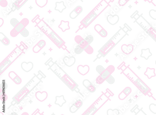 病みかわいいイラストのシームレスなパターン