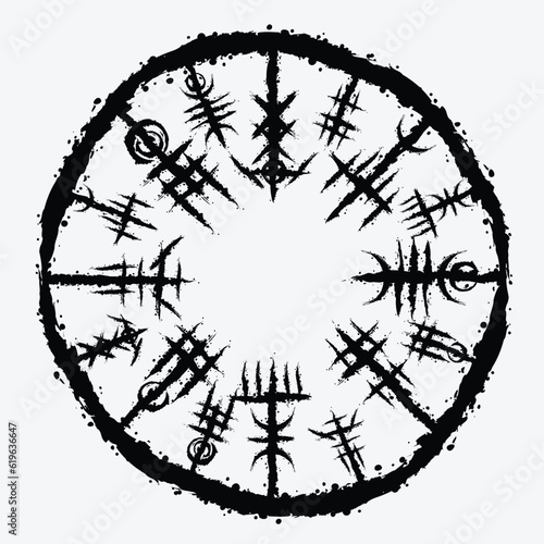 Norse viking black brush symbol circle