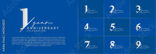 set of anniversary logo with silver color can be use for celebration