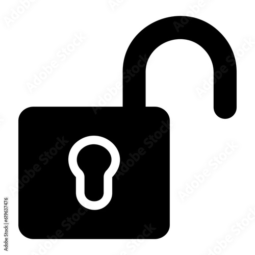 open padlock glyph icon