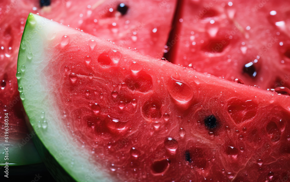 Sliced Juicy Watermelon Close-Up Sliced Juicy Watermelon Close-Up