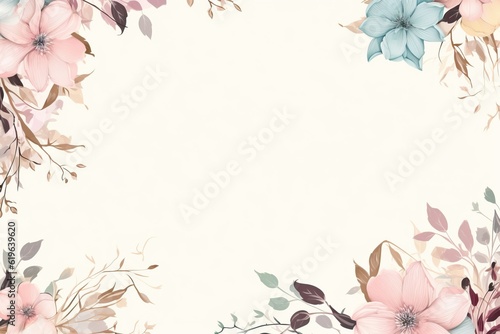 Fototapeta Naklejka Na Ścianę i Meble -  flowers in watercolor frame flower frame