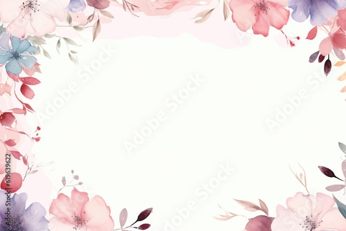 flowers in watercolor frame flower frame