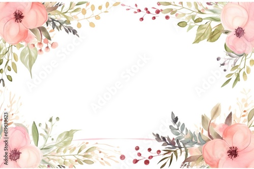 flowers in watercolor frame flower frame