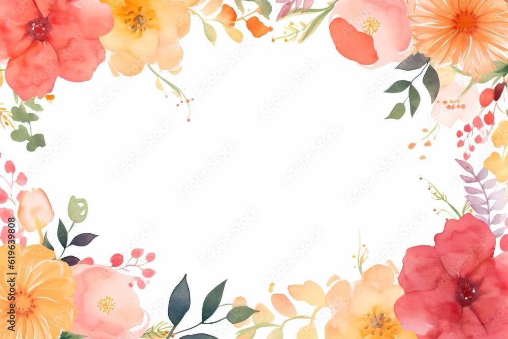 flowers in watercolor frame flower frame
