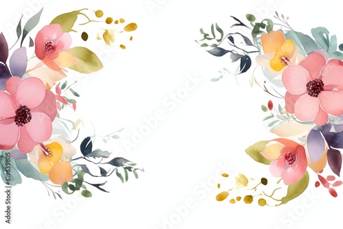 flowers in watercolor frame flower frame