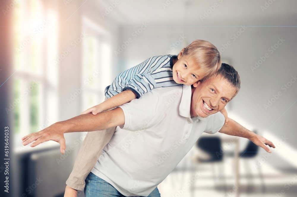 Fototapeta premium Happy young family with cute child