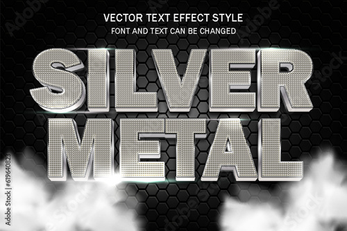 silver metal golden premium typography lettering 3d editable text effect font gold style template background