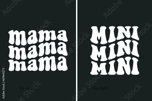 Mom and children matching t shirt design