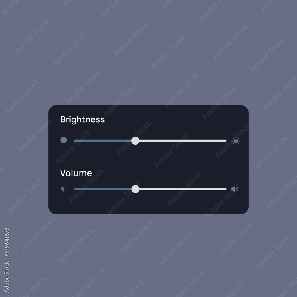 Vector illustration adjust volume and brightness user interface Vector illustration adjust volume and brightness user interface