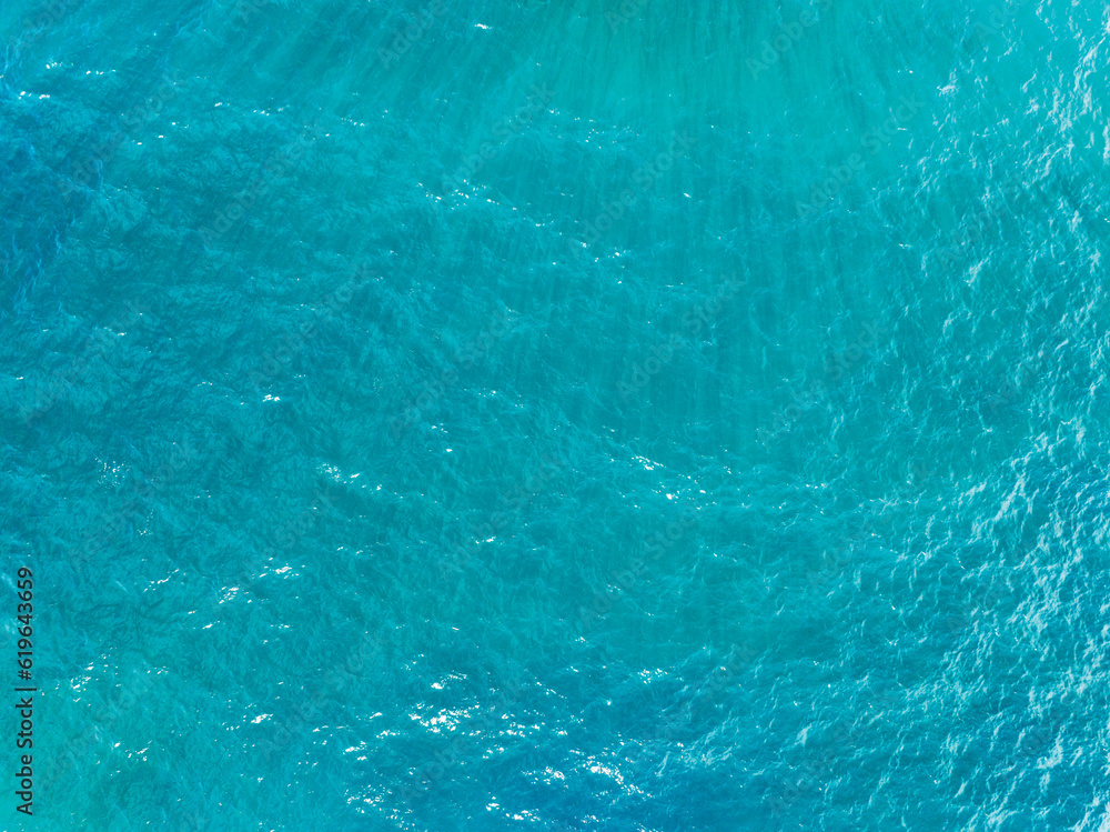 Sea surface aerial view,Bird eye view photo of blue waves and water surface texture, Blue sea background, Beautiful nature Amazing view sea background