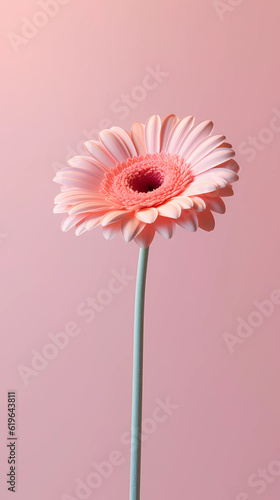 Gerbera Gerbera jamesonii flower blurred background. AI Generated photo
