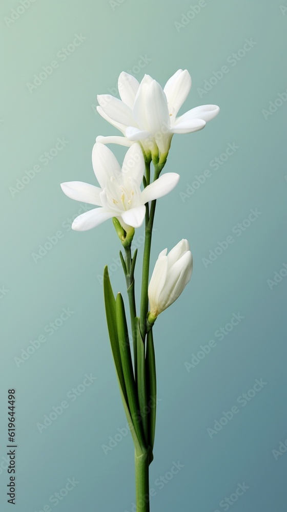 Fototapeta premium Tuberose flower blurred background. AI Generated