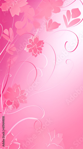 Pink Flowers Wallpaper Vertical Background| Generative AI