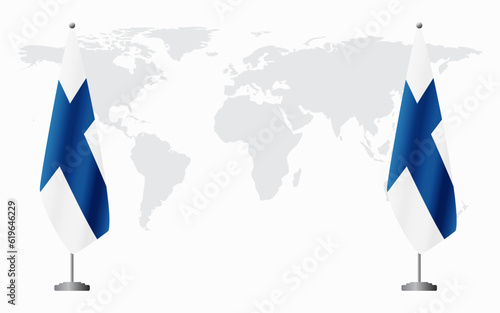 Finland and Finland flags for official meeting