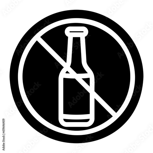 no alcohol glyph icon