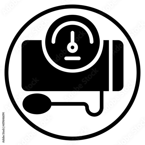 blood pressure meter glyph icon