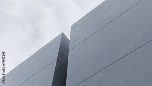 Abstract minimal concrete architecture. 3d rendering.