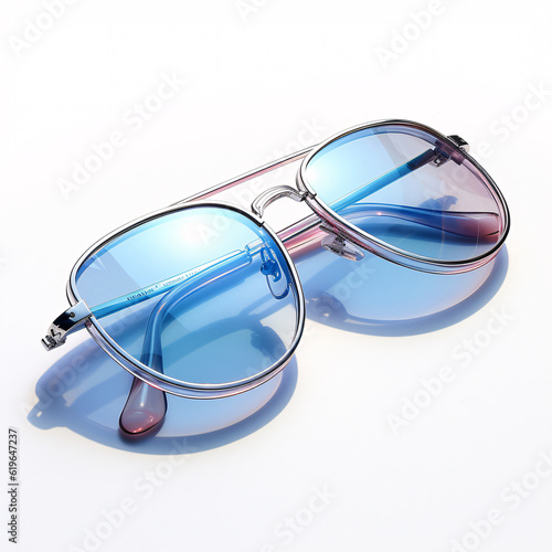Sunglasses with UV protection in summer 3D rendering