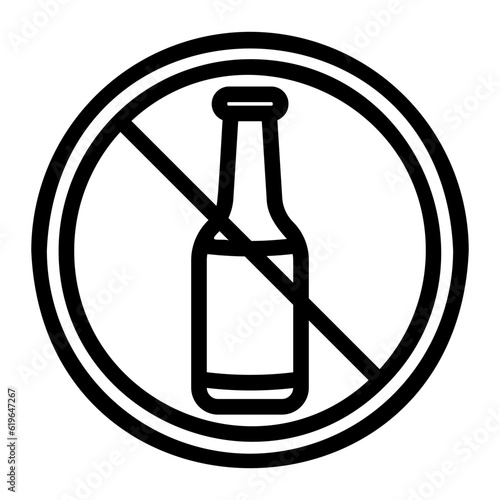 no alcohol line icon