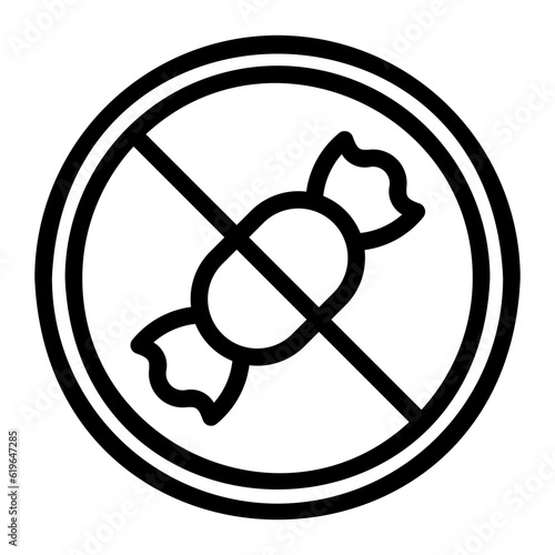 no sugar line icon