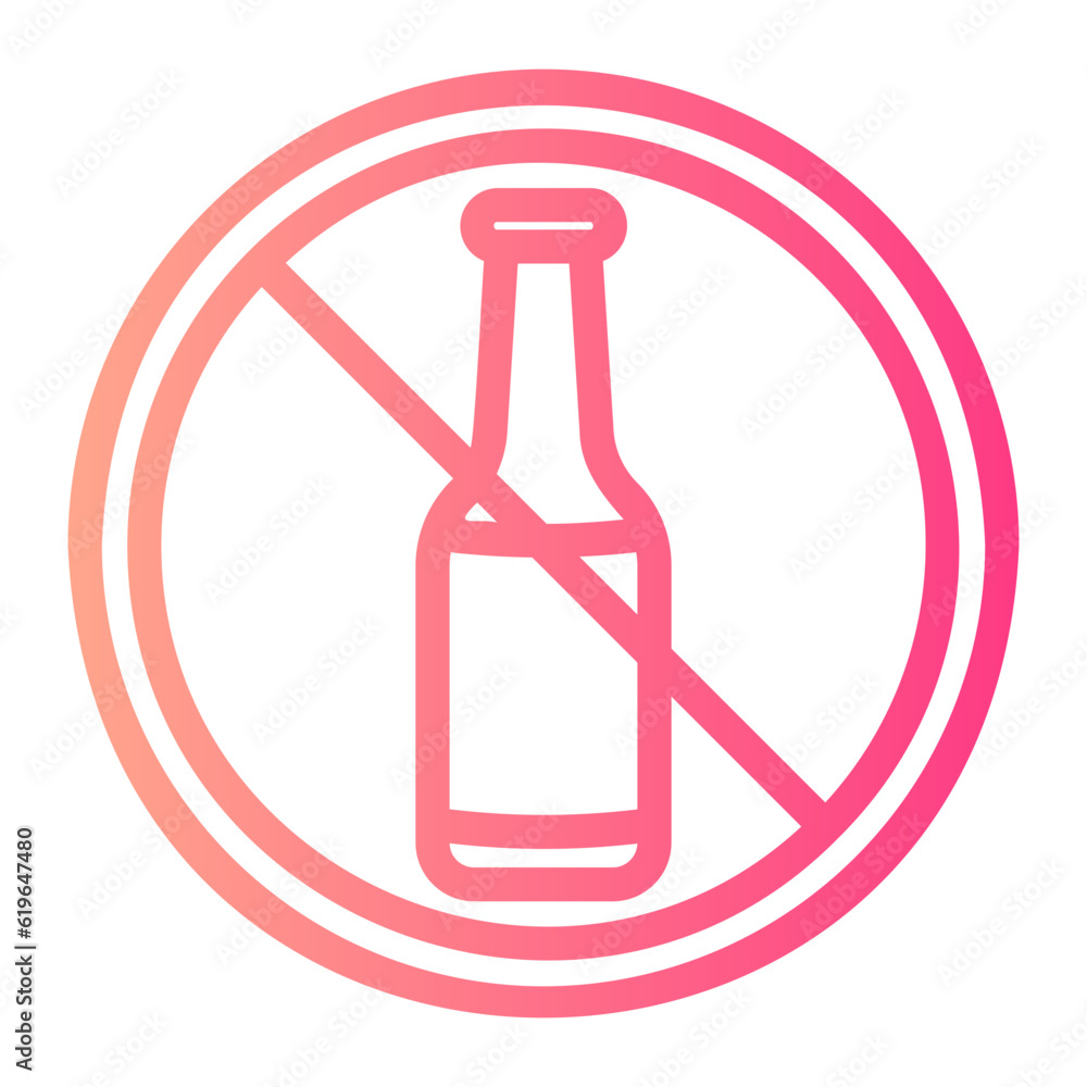 no alcohol gradient icon no alcohol gradient icon