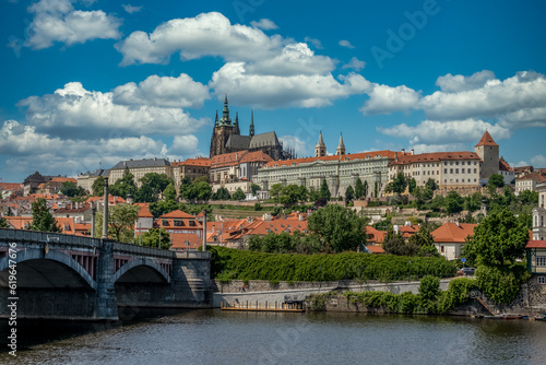Panoramic view of Prague castle and Manes bridge © tamas