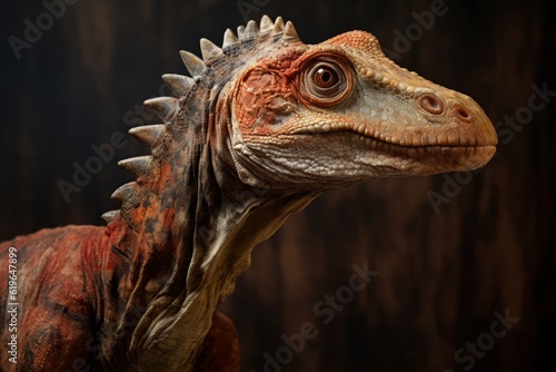 Close-Up of Parasaurolophus  Natural light  Generative AI