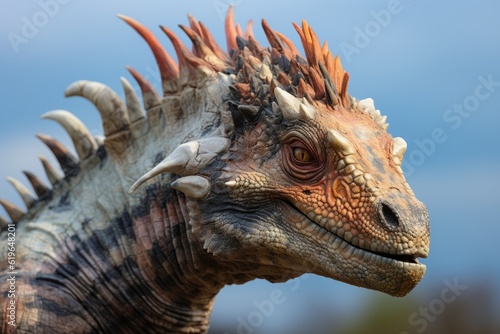 Close-Up of Pachycephalosaurus  Natural light  Generative AI