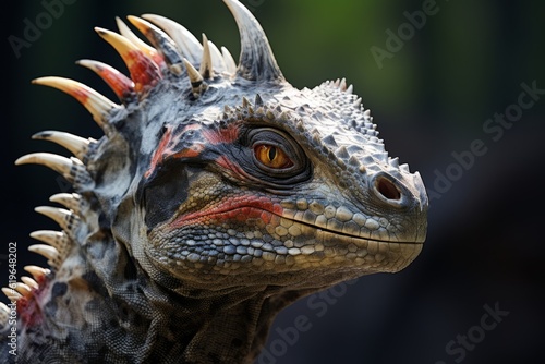 Close-Up of Pachycephalosaurus  Natural light  Generative AI