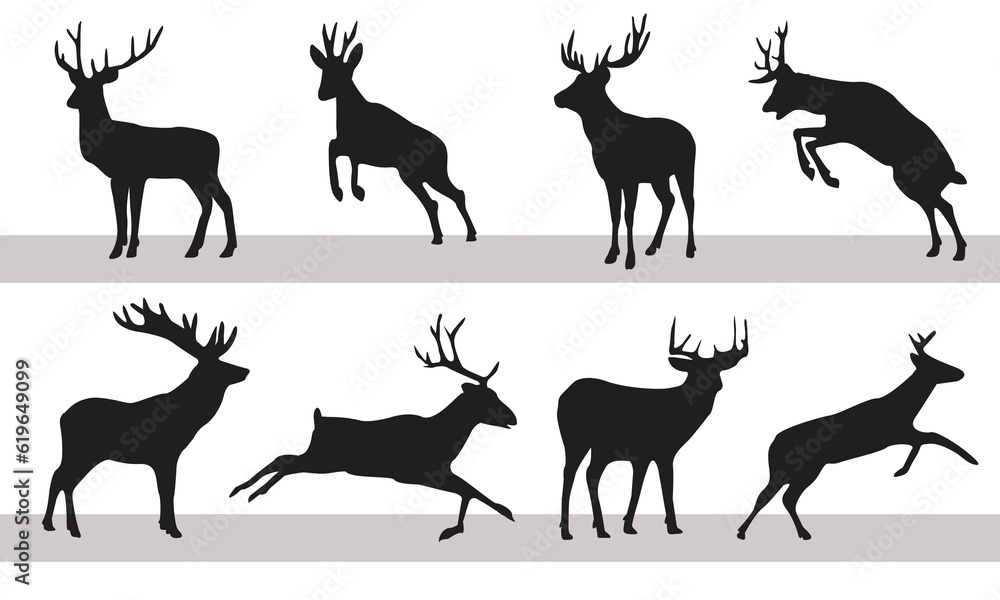 Deer silhouette vector set, Deer silhouette hunting silhouettes pack, Deer vector set, animals silhouette set, Black reindeer silhouettes, Deer vector set Deer silhouette vector set, Deer silhouette hunting silhouettes pack, Deer vector set, animals silhouette set, Black reindeer silhouettes, Deer vector set