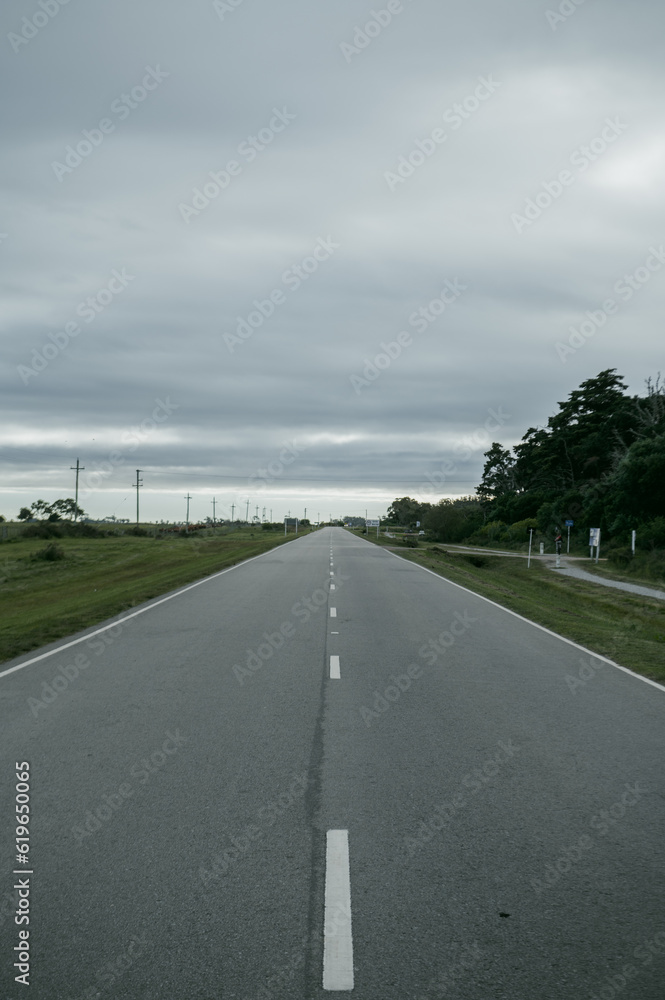 Route on cloud day in the countryside of Uruguay. Route on cloud day in the countryside of Uruguay.