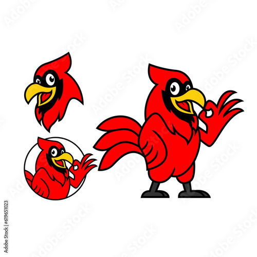 Cardinal mascot logo icon design illustration