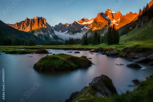 lake in the mountains generated ai © kashif 2158