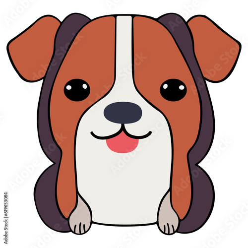 Dog clipart flat design on transparent background  animal isolated clipping path element