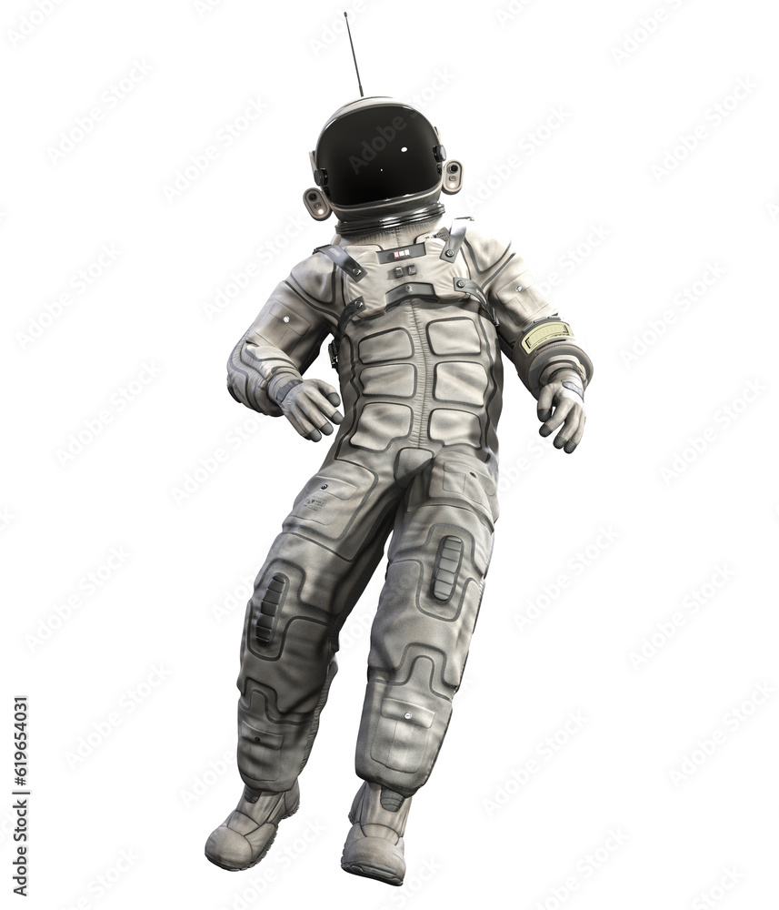 Astronaut on transparent background, 3d render