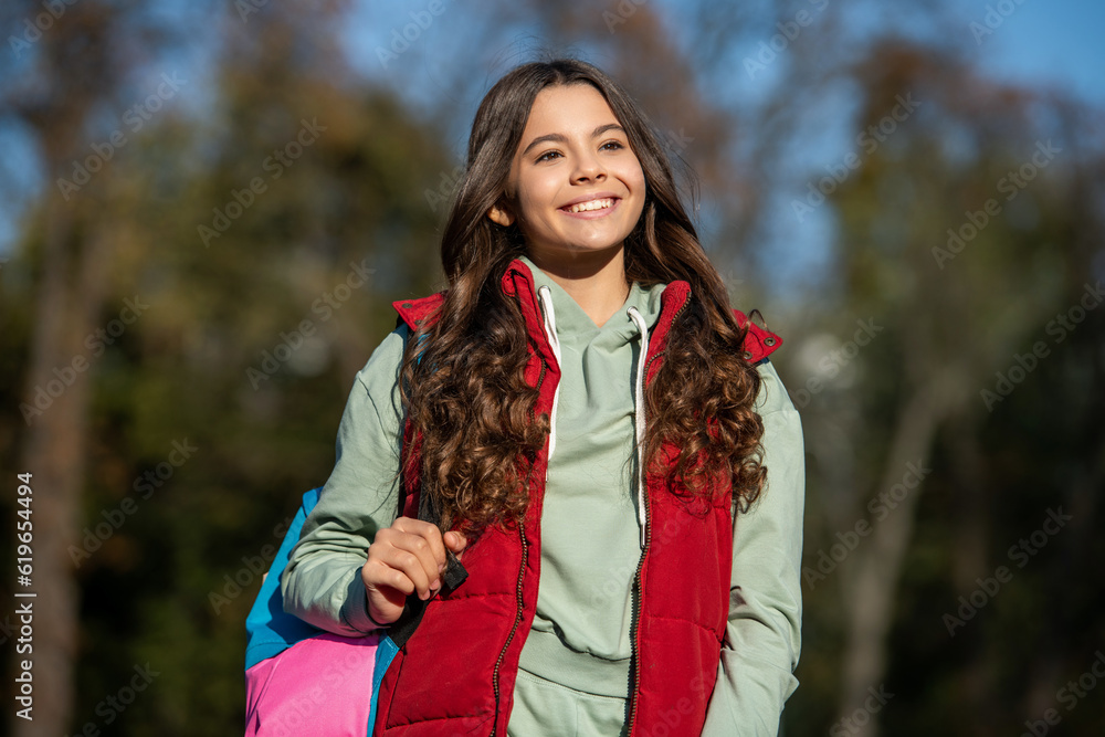 cheerful school teen girl outdoor. school teen girl outside. school teen girl with backpack. cheerful school teen girl outdoor. school teen girl outside. school teen girl with backpack.