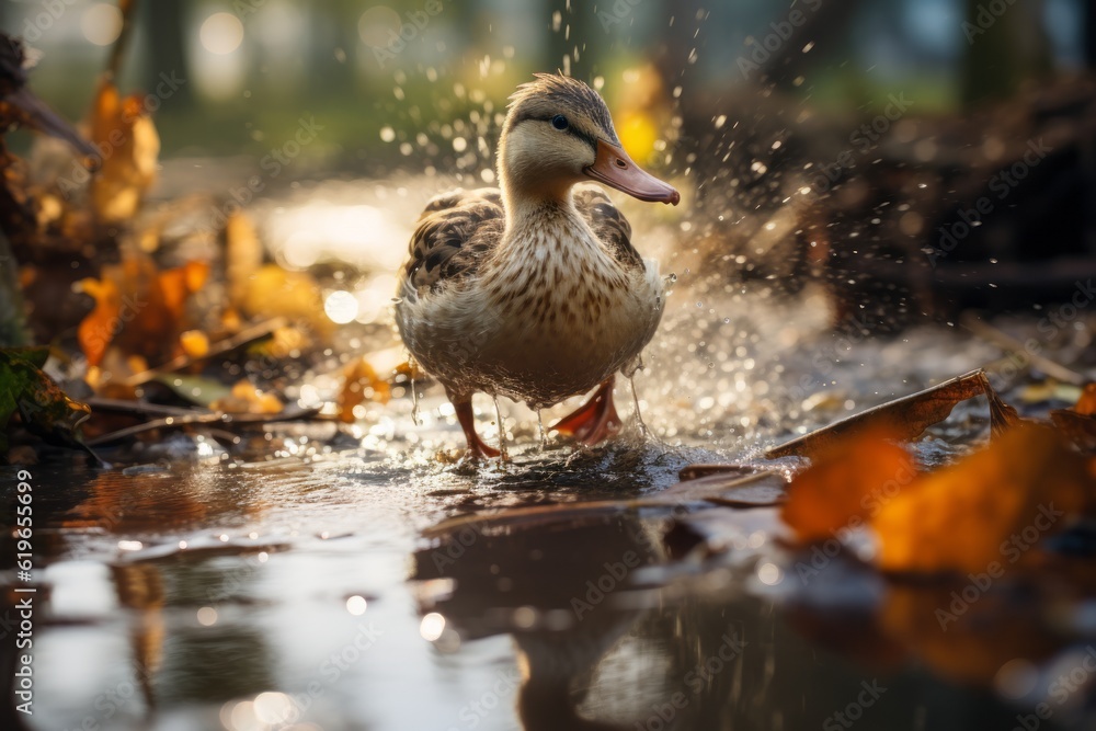 Photograph Of Duck Natural Light, Generative AI Photograph Of Duck Natural Light, Generative AI