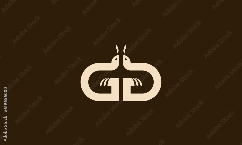 Obraz premium letter G and twin snake logo