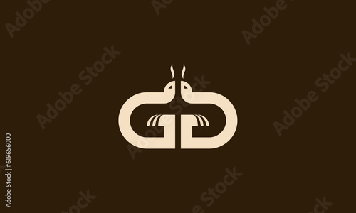 letter G and twin snake logo