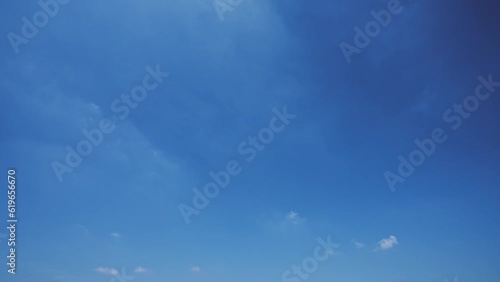 初夏の青空と白い雲のタイムラプス　4K UHD